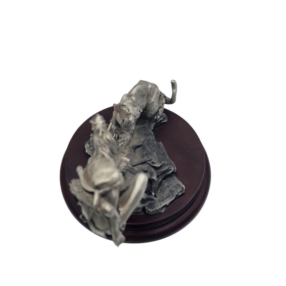 Chilmark Gros Ventre Moment of Truth Michael Boyett 82 Pewter Sculpture Western - Picture 8 of 16